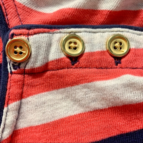 J. Crew NWOT Striped Button Shoulder LS Crew Top - Picture 4 of 8